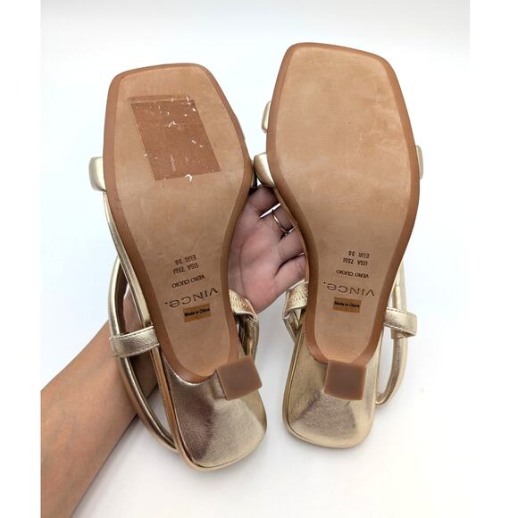 Vince Coline Slingback Padded Leather Sandals Women's Champagne Size US7.5M EU38 - Picture 8 of 12
